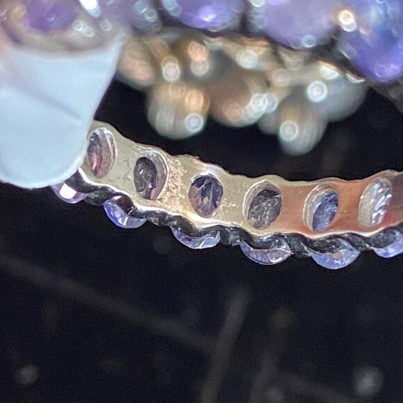 Eternity Ring Size 6 Purple Tourmaline Sterling Silver 925 Women Semi-Precious S - Picture 6 of 7
